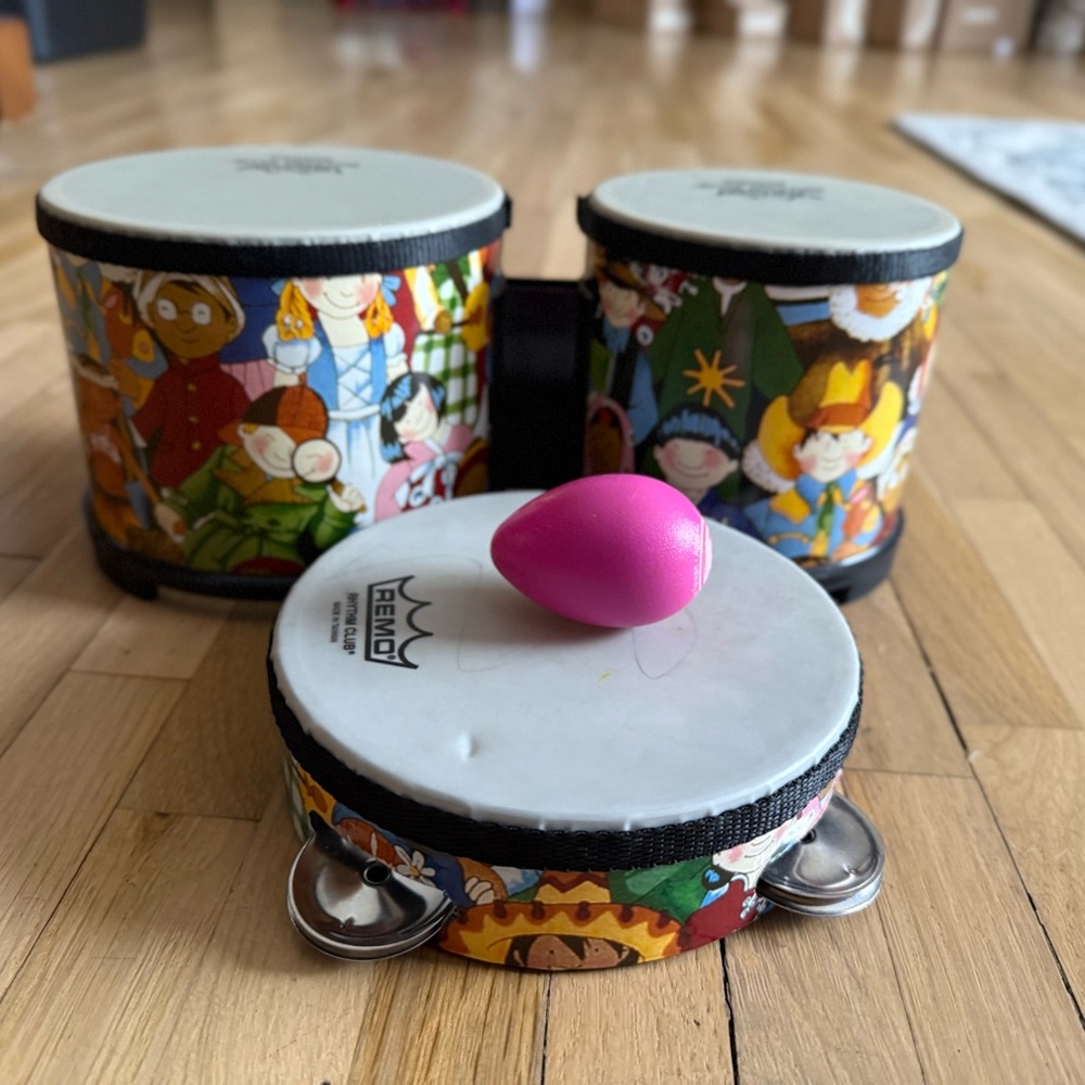 REMO Kids Percussion Set with Pink Egg Shaker